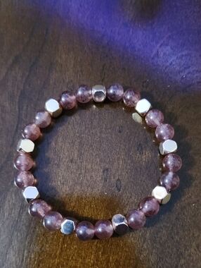 Handmade Strawberry Quartz Beaded Bracelet